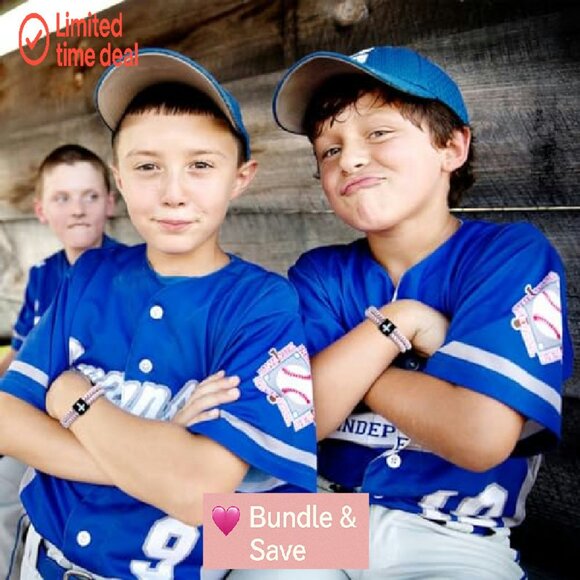 20 Adjustable Rope Bracelets with Cross Charms for Sports Teams - Picture 7 of 8